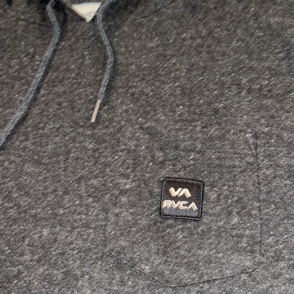 RVCA men’s grey pullover hooded shirt size large - Picture 2 of 8